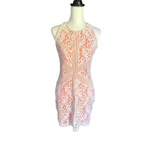 MUSE Women's Sleeveless Dress White and Orange Size 4